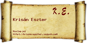 Krisán Eszter névjegykártya